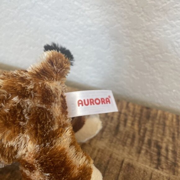 Aurora Giraffe Brown Tan Plush Bean Bag Soft Toy Stuffed Animal 8" Floppy - Picture 5 of 10